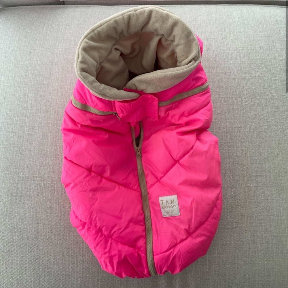 7am car seat jacket cocoon cover neon pink